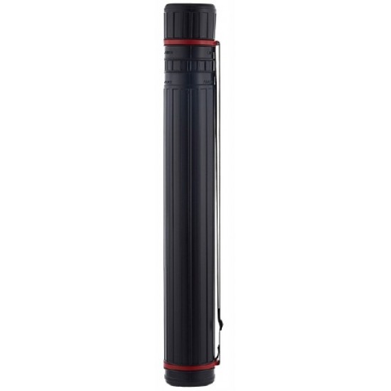 Plastic tube for storing media, drawings, maps and documents, waterproof, adjustable diameter 8 cm * height 108 cm (black)